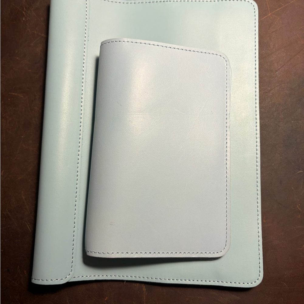 Light Blue Leather Journal Cover Set - Picture 5 of 5